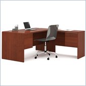 Bestar Fall Creek L-shaped Workstation in Bordeaux