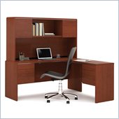 Bestar Fall Creek L-shaped with Hutch Kit in Bordeaux