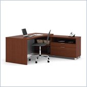 Bestar Pro-Linea L-shaped Kit in Cognac and White