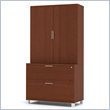 ADD TO YOUR SET: Bestar Pro-Linea Lateral File and Cabinet Kit in Cognac