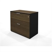 Bestar Pro-Concept Assembled Lateral File in in Black & Milk Chocolate