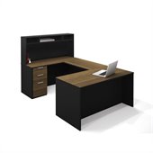 Bestar Pro-Concept U-Shaped Workstation with Small Hutch and Pedestal