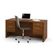 ADD TO YOUR SET: Bestar Embassy Executive Desk with Two Pedestals in Tuscany Brown
