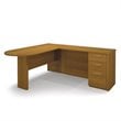 ADD TO YOUR SET: Bestar Embassy L-shaped Workstation with 1 Assembled Pedestal in Cappuccino Cherry
