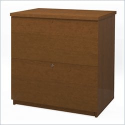 Bestar 2 Drawer Lateral Wood File Storage Cabinet in Cognac Cherry