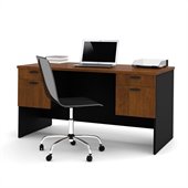 Bestar Hampton Home Office Computer Desk in Tuscany Brown & Black
