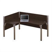 Bestar Pro-Biz Single Left L-shaped Workstation in Chocolate