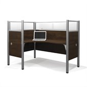 Bestar Pro-Biz Single Left L-shaped Workstation in Chocolate