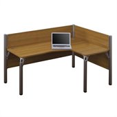 Bestar Pro-Biz Single Right L-shaped Workstation in Cappuccino Cherry