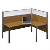 Bestar Pro-Biz Single Right L-shaped Workstation in Cappuccino Cherry