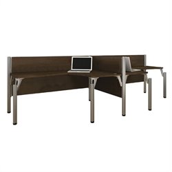 Bestar Pro-Biz Double Side by Side L-Desk in Chocolate