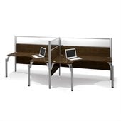 Bestar Pro-Biz Double Side by Side L-Desk in Chocolate