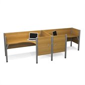 Bestar Pro-Biz Double Side by Side L-Desk in Cappuccino Cherry