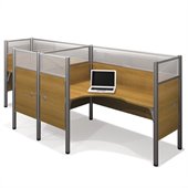 Bestar Pro-Biz Double Side by Side L-Desk in Cappuccino Cherry