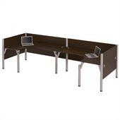 Bestar Pro-Biz Double Back to Back L-Desk in Chocolate