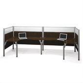 Bestar Pro-Biz Double Back to Back L-Desk in Chocolate