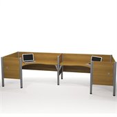 Bestar Pro-Biz Double Back to Back L-Desk in Cappuccino Cherry