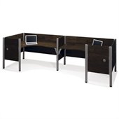 Bestar Pro-Biz Double Back to Back L-Desk in Chocolate