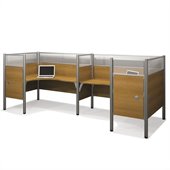 Bestar Pro-Biz Double Back to Back L-Desk in Cappuccino Cherry