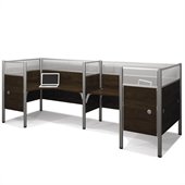Bestar Pro-Biz Double Back to Back L-Desk in Chocolate