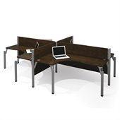 Bestar Pro-Biz Quad L-Desk in Chocolate