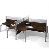 Bestar Pro-Biz Quad L-Desk in Chocolate