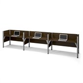 Bestar Pro-Biz Triple Side by Side Desk in Chocolate