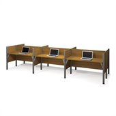 Bestar Pro-Biz Six Workstations in Cappuccino Cherry