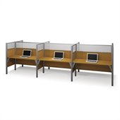Bestar Pro-Biz Six Workstations in Cappuccino Cherry