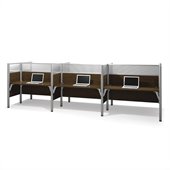 Bestar Pro-Biz Six Workstations in Chocolate
