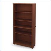 Bestar Prestige Wood Bookcase in Cognac Cherry