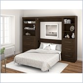 Bestar Create 3 Piece Full Size Wall Bedroom Set in Chocolate