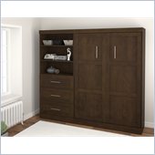 Bestar Create 2 Piece Full Size Wall Bedroom Set in Chocolate
