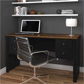 Bestar Somerville Executive Desk in Black and Tuscany Brown