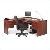 Bestar Willow Creek II L-Shape Wood Computer Desk in Bordeaux