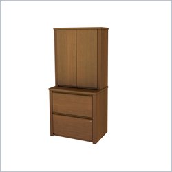 Bestar Prestige 2 Drawer Lateral File Storage Cabinet Set in Cognac Cherry Finish by Bestar