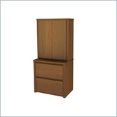 Bestar Prestige 2 Drawer Lateral Wood File Storage Cabinet Set in Cognac Cherry