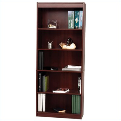 Bestar 72"H 5 Shelf Standard Wood Bookcase in Mahogany