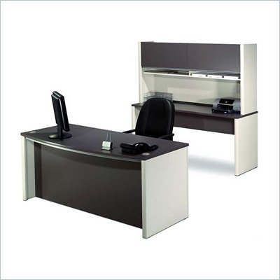 Bestar Connexion Wood Computer Desk Office Set with Hutch