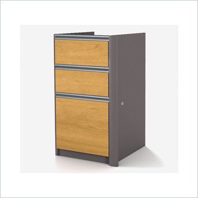 Bestar Connexion Office Lateral File in Cappuccino Cherry/Slate