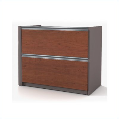 Bestar Connexion 2 Drawer Lateral File Wood Storage Cabinet in Bordeaux and Slate