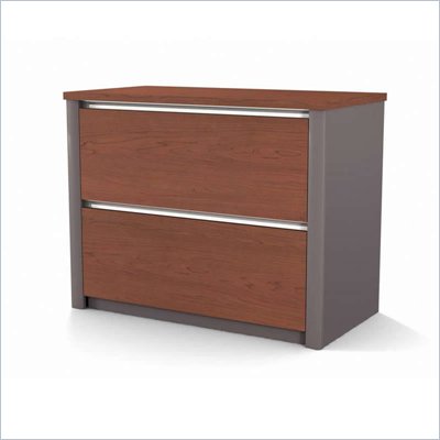 Bestar Connexion 30" Lateral File in Bordeaux and Slate Finish