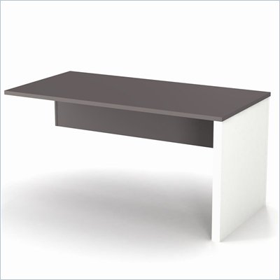 Bestar Connexion Return Table for Computer Desk Set in Slate and Sandstone