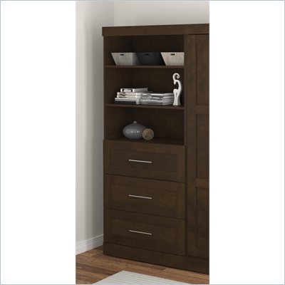 Bestar Create 36" Storage Unit with Drawers in Chocolate