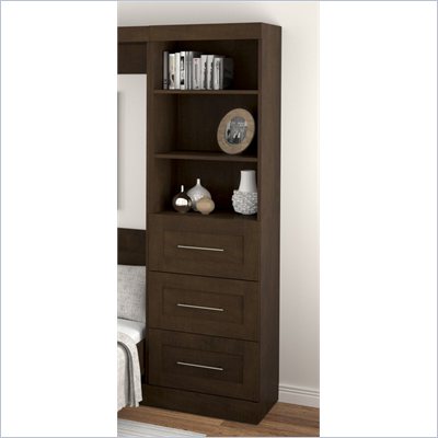 Bestar Create 25" Storage Unit with Drawers in Chocolate