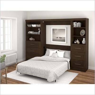 Bestar Create Full Size Wall Bed in Chocolate