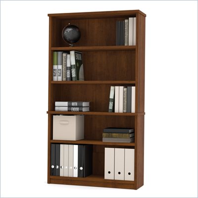 Bestar Elite Modular 5 Shelf Bookcase in Tuscany Brown