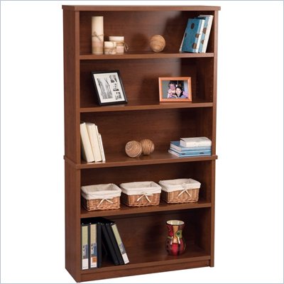 Bestar Elite Modular 5 Shelf Bookcase in Tuscany Brown
