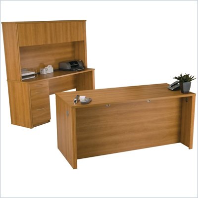Bestar Desk, Credenza, Hutch with 2 Pedestal & Keyboard Shelf