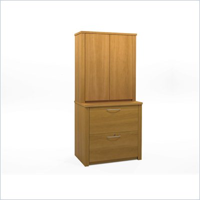 Bestar Embassy 2 Drawer Lateral Wood File Cabinet with Hutch